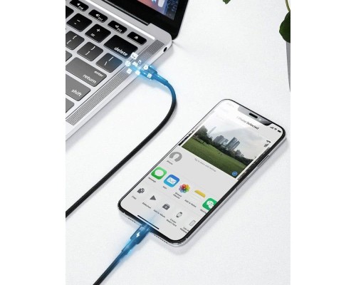 Дата кабель USB-C to Lightning 1.0m 18W 2.1A Cafule Black-Grey Baseus (CATLKLF-G1)