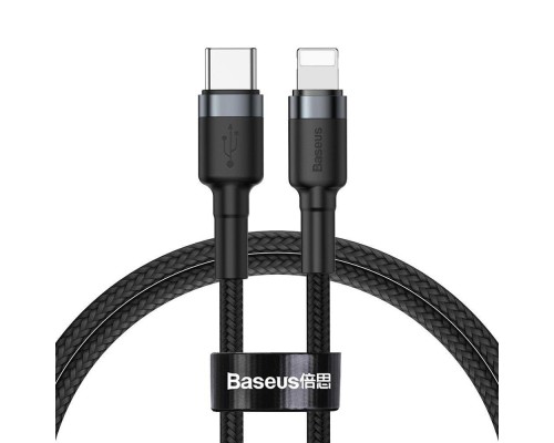 Дата кабель USB-C to Lightning 1.0m 18W 2.1A Cafule Black-Grey Baseus (CATLKLF-G1)