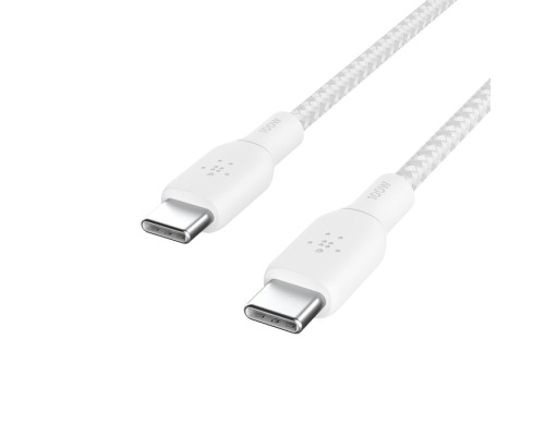 Дата кабель USB-C to USB-C 2.0m 100W white Belkin (CAB014BT2MWH)