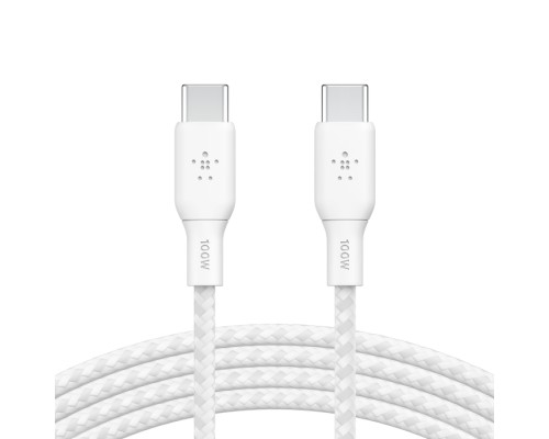 Дата кабель USB-C to USB-C 2.0m 100W white Belkin (CAB014BT2MWH)