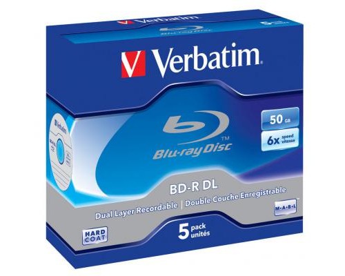 Диск BD Verbatim DL 50Gb 6x Jewel Case 5шт (43748)