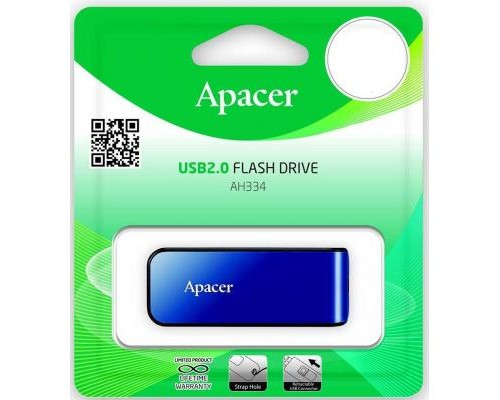 USB флеш накопичувач Apacer 32GB AH334 blue USB 2.0 (AP32GAH334U-1)