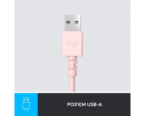 Навушники Logitech H390 USB Rose (981-001281)