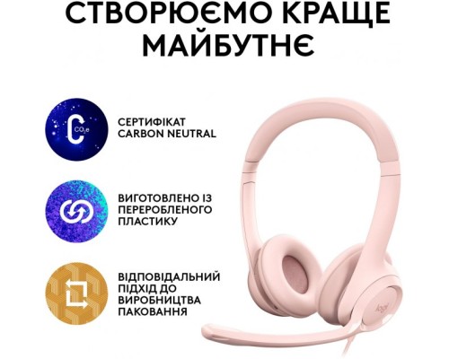 Навушники Logitech H390 USB Rose (981-001281)