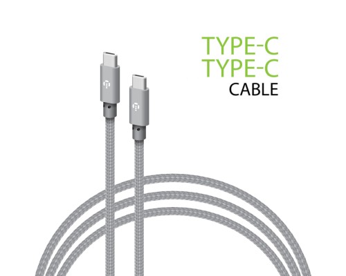 Дата кабель USB-C to USB-C 1.0m CBGNYTT1 60W Grey Intaleo (1283126559501)