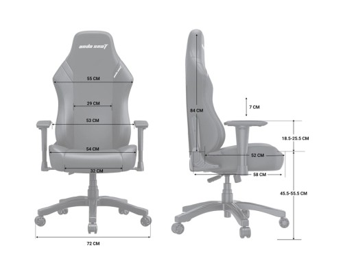 Крісло ігрове Anda Seat Luna Fabric Size L Grey (AD18-44-G-F)