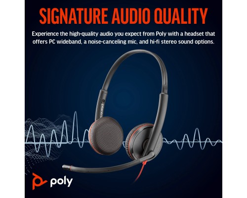 Навушники Poly BlackWire C3225 USB-A HS Stereo Black (80S11AA)