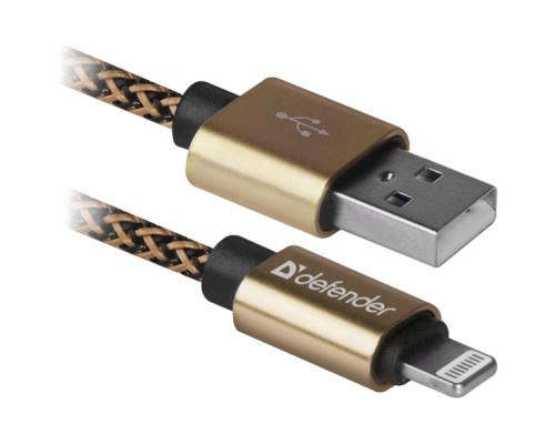 Дата кабель USB 2.0 AM to Lightning 1.0m gold Defender (87806)
