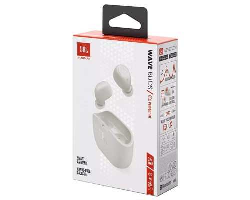 Навушники JBL Wave Buds TWS White (JBLWBUDSWHT)