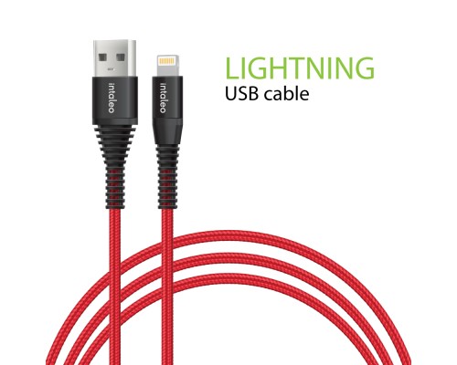 Дата кабель USB 2.0 AM to Lightning 1.2m CBRNYL1 Red Intaleo (1283126559471)