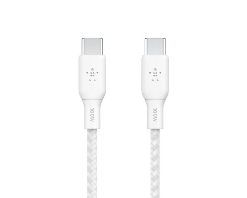 Дата кабель USB-C to USB-C 3.0m 100W white Belkin (CAB014BT3MWH)