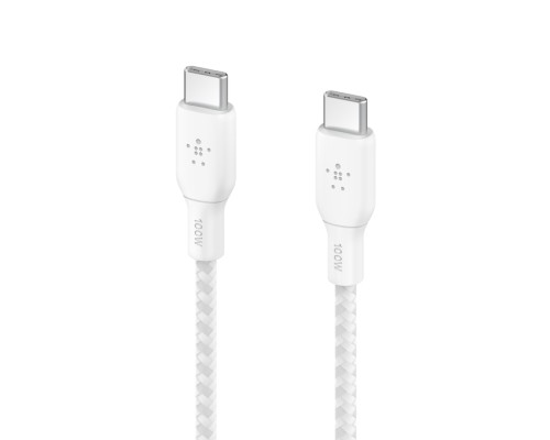 Дата кабель USB-C to USB-C 3.0m 100W white Belkin (CAB014BT3MWH)