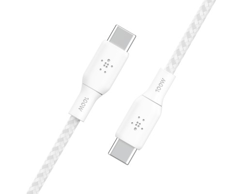 Дата кабель USB-C to USB-C 3.0m 100W white Belkin (CAB014BT3MWH)