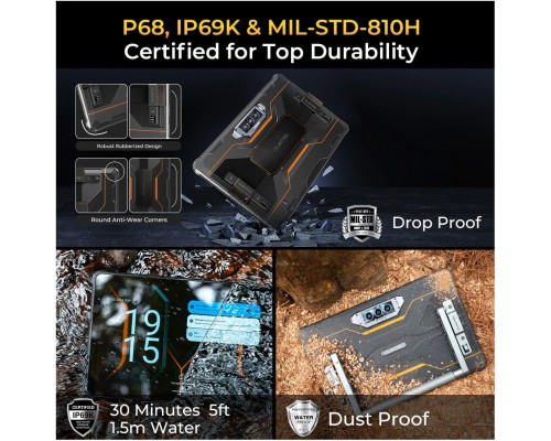 Планшет OUKITEL RT8 6/256GB Dual Sim Black-Orange (6931940747448)