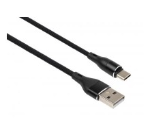Дата кабель USB 2.0 AM to Type-C 1.0m cylindric nylon back Vinga (VCPDCTCCANB1BK)