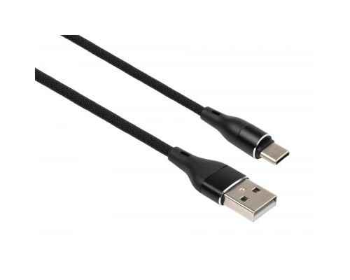 Дата кабель USB 2.0 AM to Type-C 1.0m cylindric nylon back Vinga (VCPDCTCCANB1BK)