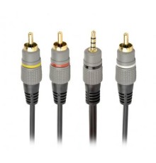 Кабель мультимедійний 3.5 Jack (4pin) to 3RCA 1.5m Cablexpert (CCAP-4P3R-1.5M)