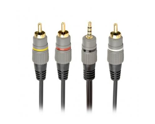 Кабель мультимедійний 3.5 Jack (4pin) to 3RCA 1.5m Cablexpert (CCAP-4P3R-1.5M)