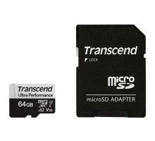 Карта пам'яті Transcend 64GB microSDXC class 10 UHS-I U3 A2 (TS64GUSD340S)
