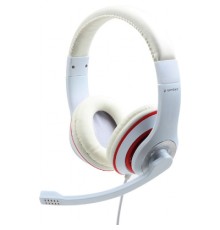 Навушники Gembird MHS-03 White/Red (MHS-03-WTRD)