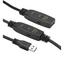 Адаптер USB 3.0 AM - AF, 10 m, active PowerPlant (CA912858)