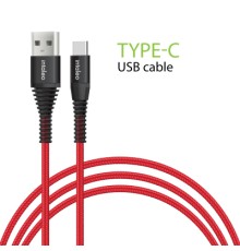 Дата кабель USB 2.0 AM to Type-C 1.2m CBRNYT1 Red Intaleo (1283126559464)