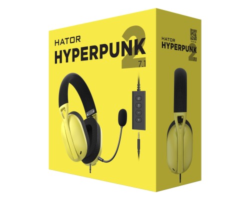 Навушники Hator Hyperpunk 2 USB 7.1 Black/Yellow (HTA-847)