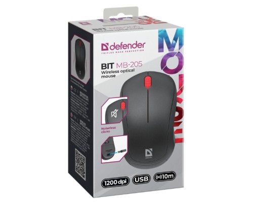 Мишка Defender Bit MB-205 Silent Wireless Black (52205)