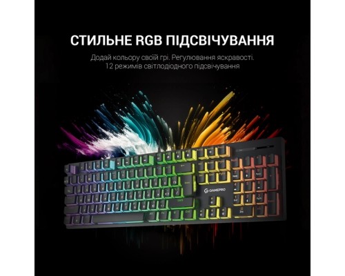 Клавіатура GamePro MK85B Blue Switch RGB USB Black (MK85B)