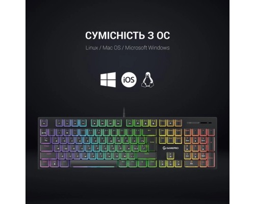 Клавіатура GamePro MK85B Blue Switch RGB USB Black (MK85B)
