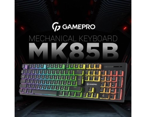 Клавіатура GamePro MK85B Blue Switch RGB USB Black (MK85B)