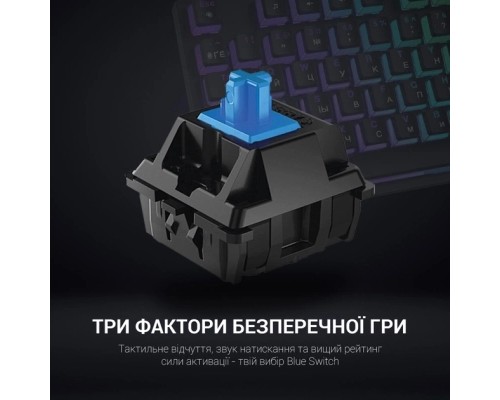Клавіатура GamePro MK85B Blue Switch RGB USB Black (MK85B)