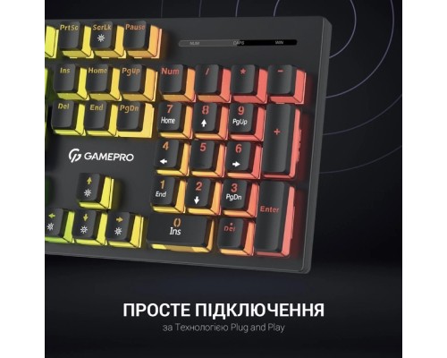 Клавіатура GamePro MK85B Blue Switch RGB USB Black (MK85B)