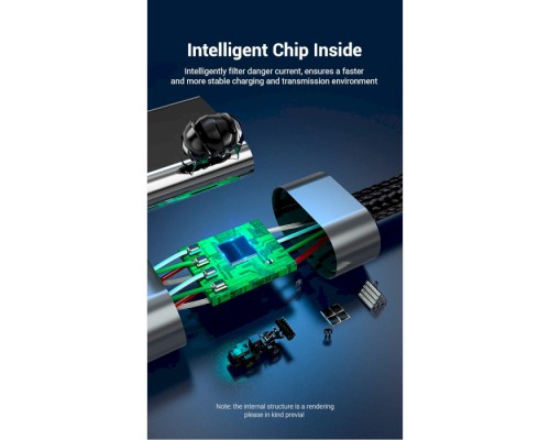 Дата кабель USB 2.0 AM to 2хUSB-C M 1.0m Y-Splitter Charging Cable 2.4А 480Mbps Aluminum Al Vention (CQOHF)