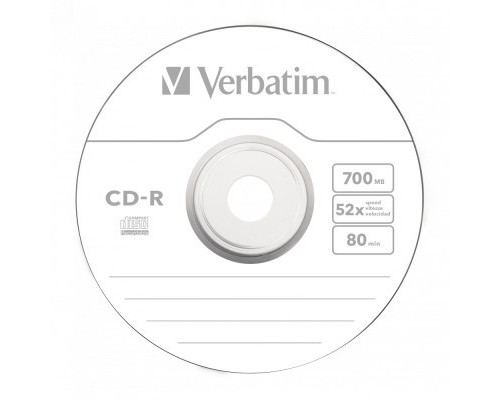 Диск CD Verbatim CD-R 700Mb 52x Spindle Wrap box Extra (43725)
