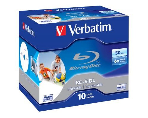 Диск BD Verbatim DL 50Gb 6x Jewel 10шт Wide Printabl (43736)