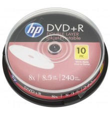 Диск DVD HP DVD+R 8.5GB 8X DL IJ PRINT 10шт Spindle (69306/DRE00060WIP-3)