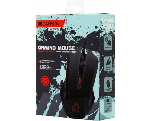 Мишка Canyon Star Raider USB Black (CND-SGM01RGB)