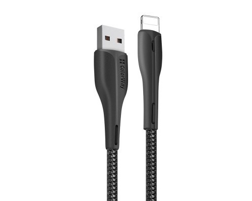 Дата кабель USB 2.0 AM to Lightning 1.0m led black ColorWay (CW-CBUL034-BK)