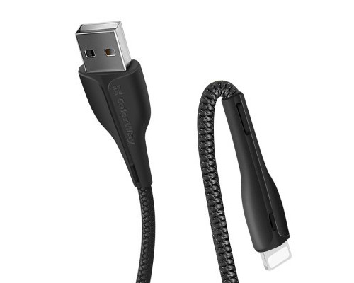 Дата кабель USB 2.0 AM to Lightning 1.0m led black ColorWay (CW-CBUL034-BK)