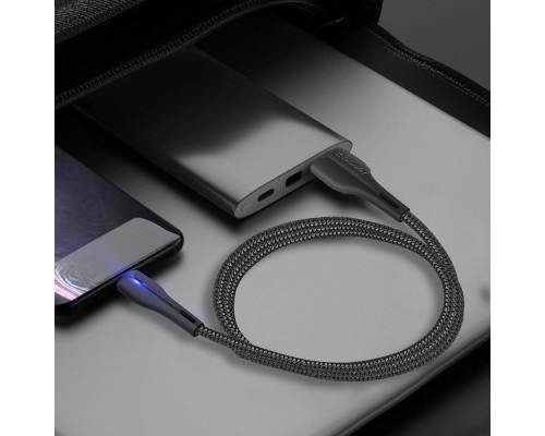 Дата кабель USB 2.0 AM to Lightning 1.0m led black ColorWay (CW-CBUL034-BK)