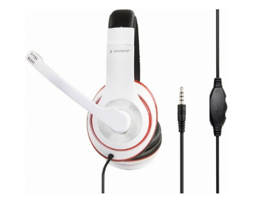 Навушники Gembird MHS-03 White/Red/Black (MHS-03-WTRDBK)