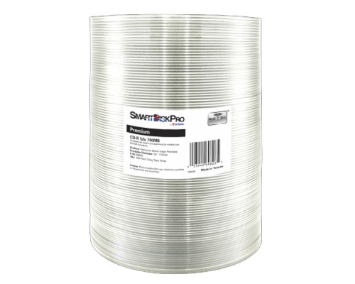 Диск CD SmartDisk PRO CD-R 700MB 52X Premium Silver InkJet Printable WRAP 100шт (69826)