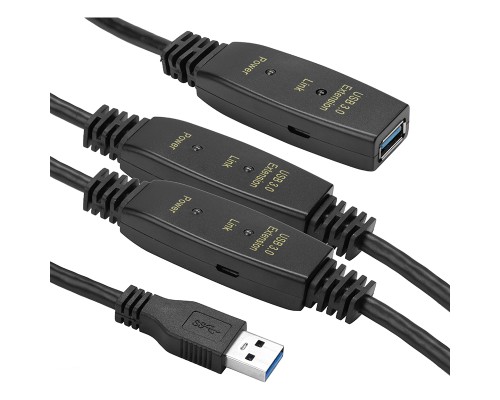 Адаптер USB 3.0 AM - AF, 20 m, active PowerPlant (CA912865)
