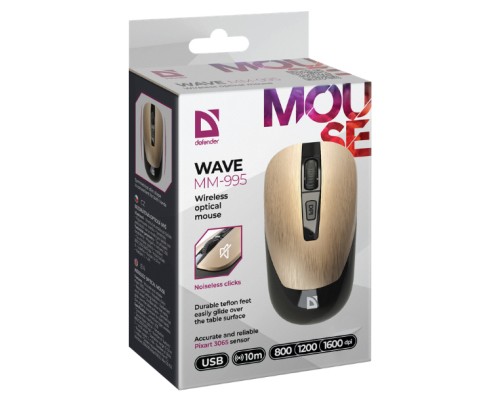 Мишка Defender Wave MM-995 Silent Wireless Bronze (52992)