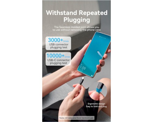 Дата кабель USB 2.0 AM to Type-C 0.5m 3.0A (18W) PVC Vention (CTHBD)