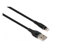 Дата кабель USB 2.0 AM to Lightning 1.0m cylindric nylon back Vinga (VCPDCLCANB1BK)