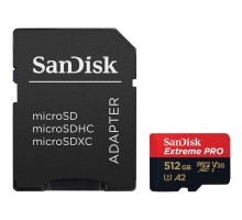 Карта пам'яті SanDisk 512 GB microSDXC UHS-I U3 Extreme Pro+SD Adapter (SDSQXCD-512G-GN6MA)