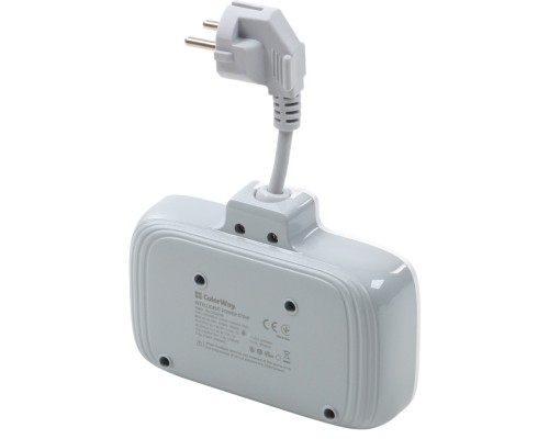Мережевий фільтр живлення ColorWay CW-CHE24PDW 2 розетки/4USB (CW-CHE24PDW)