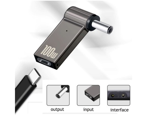 Адаптер PD 100W USB Type-C Female to DC Male Jack 4.5x3.0 mm HP ST-Lab (PD100W-4.5x3.0mm-HP)